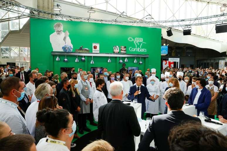 Presidente francês, Emmanuel Macron, visita feita em Lyon
27/09/2021
REUTERS/Denis Balibouse