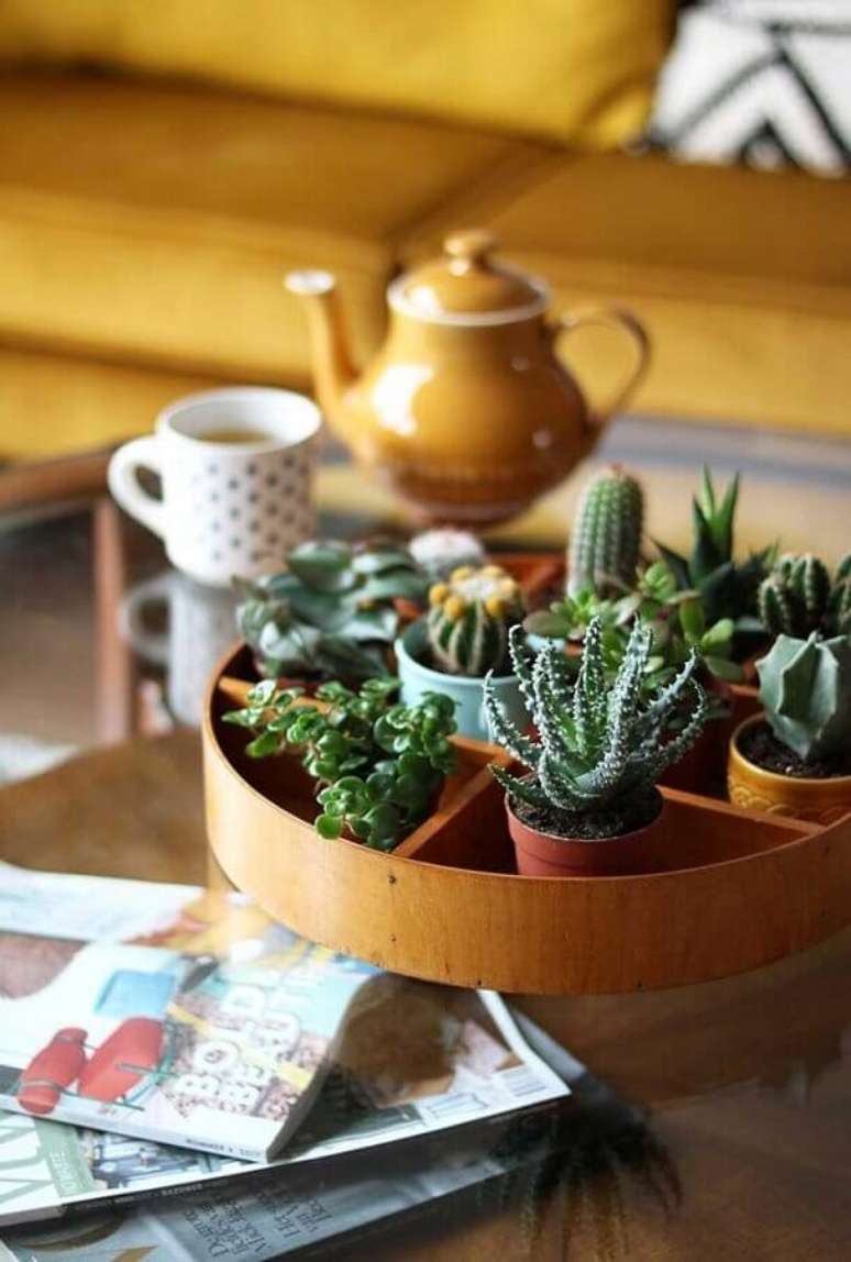 4. Ideia de decoração de sala pequena com plantas – Foto: Ideias Decor