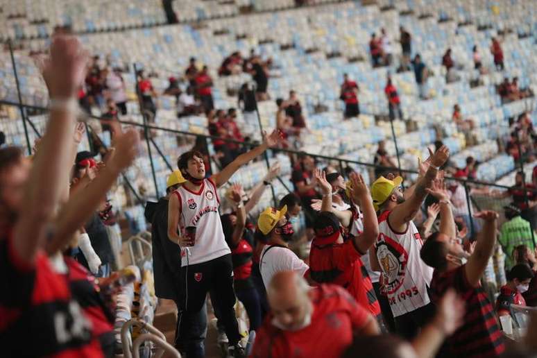 Torcedores do Flamengo durante partida no Maracanã
15/09/2021
REUTERS/Ricardo Moraes