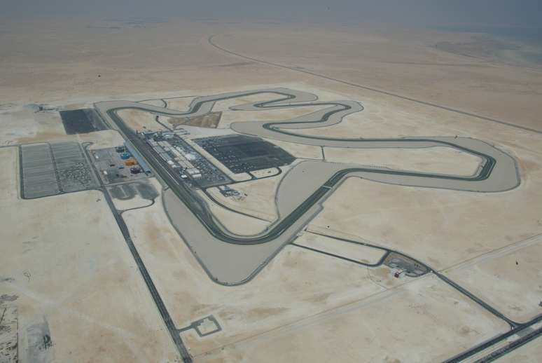 O Circuito de Losail, localizado em um deserto no Catar.