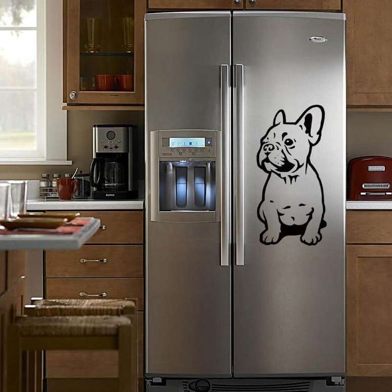 48. Adesivo de cachorro para geladeira adesivada inox. Fonte: AliExpress