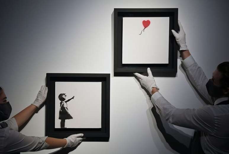 "Menina com Balão", de Banksy, em Londres
01/10/2021 REUTERS/Toby Melville  