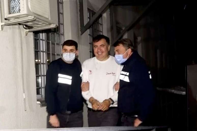 Ex-presidente da Geórgia Mikheil Saakashvili em centro de detenção em Rustavi
01/10/2021
Ministério do Interior da Geórgia/Divulgação via REUTERS