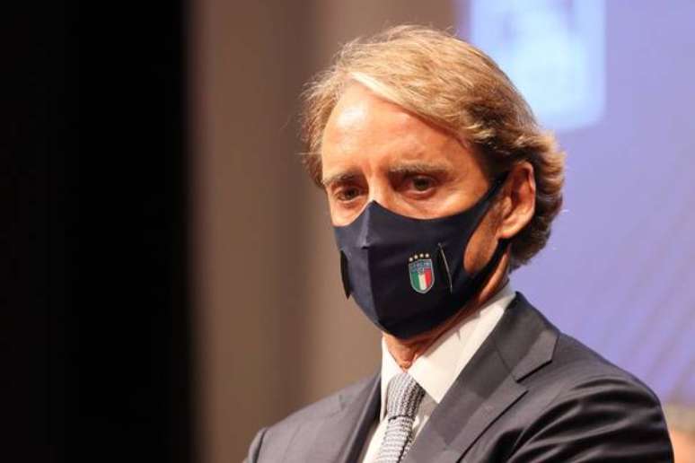 Mancini, técnico da seleção da Itália, durante um evento