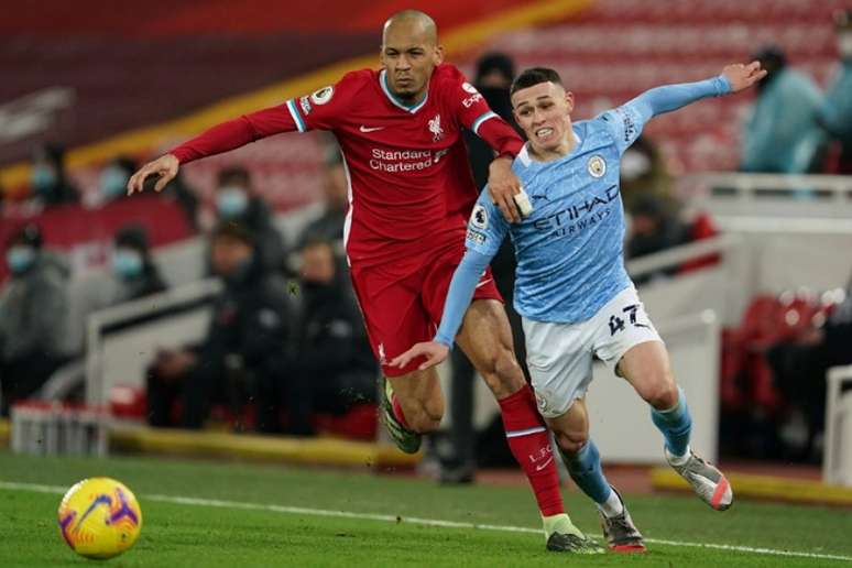 Manchester City venceu o Liverpool por 4 a 1 na última vez que foi a Anfield (Foto: JON SUPER / POOL / AFP)