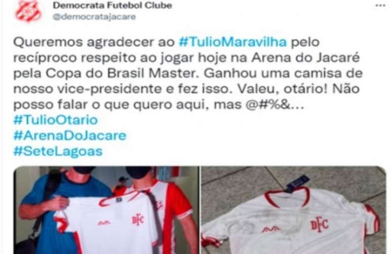 Postagem feita pelo perfil do clube (Foto: Reprodução/Twitter)