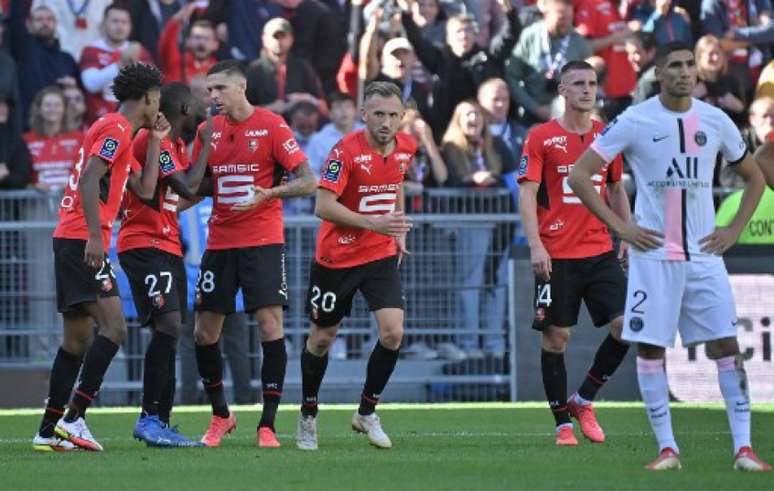 Rennes venceu o PSG por 2 a 0 (Foto: LOIC VENANCE / AFP)