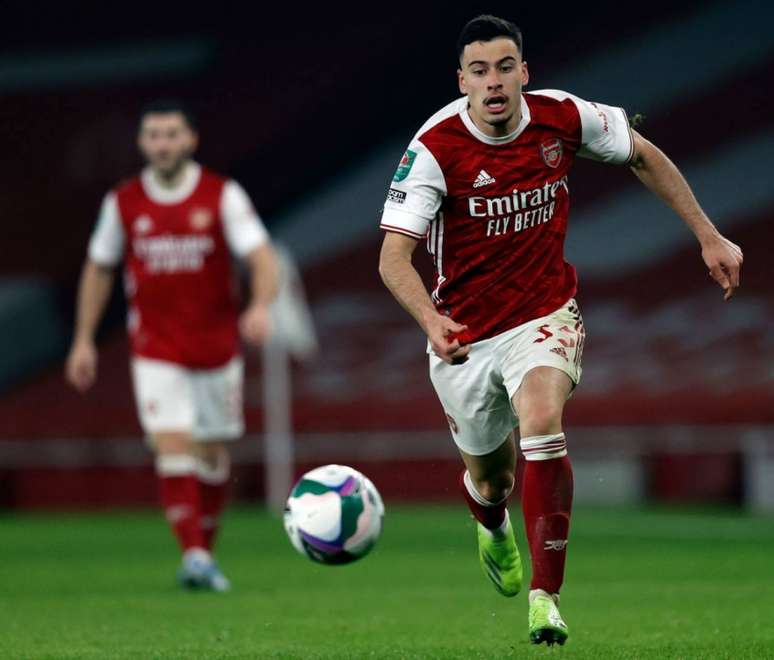 Gabriel Martinelli chegou ao Arsenal em 2019, atuou 52 vezes e marcou 12 gols (Foto: ADRIAN DENNIS / AFP)