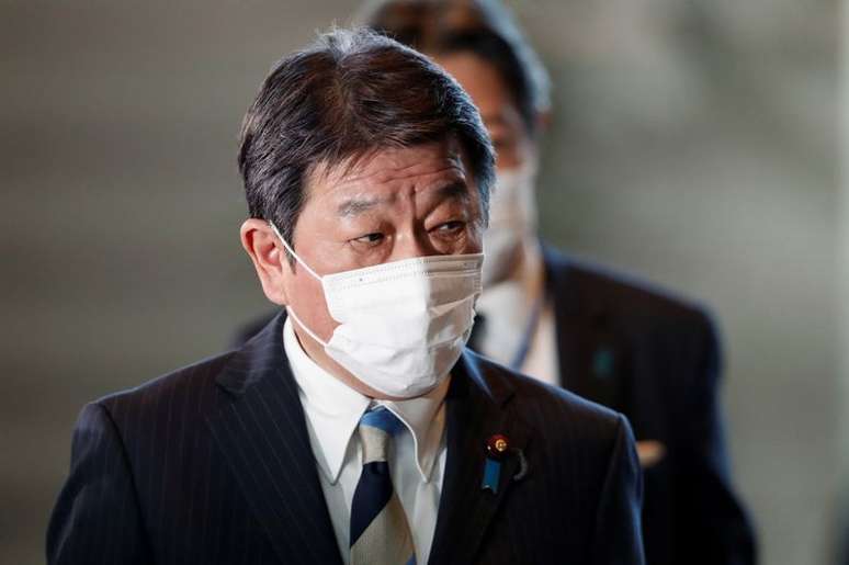 Ministro das Rela&ccedil;&otilde;es Exteriores do Jap&atilde;o, Toshimitsu Motegi, chega &agrave; resid&ecirc;ncia do primeiro-ministro em T&oacute;quio
04/10/2021 REUTERS/Issei Kato