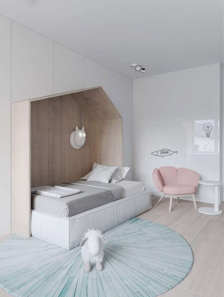 12. Cores claras para quarto infantil minimalista com cores de casas modernas – Foto: iFuun