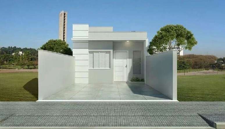 2. N&atilde;o &eacute; preciso de muito investimento para que a frente de casas simples fique bonita. Fonte: Dcore Voc&ecirc;