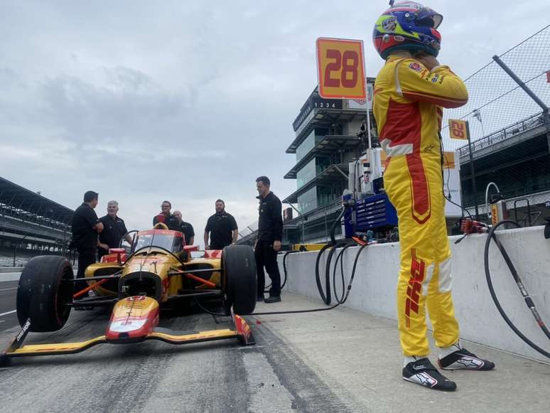 Grosjean se preparando para seu primeiro teste pela Andretti 