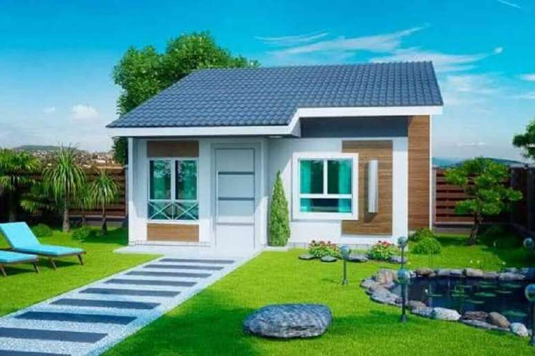 21. Fachada de casas simples e pequena. Fonte: Lolaf&aacute;