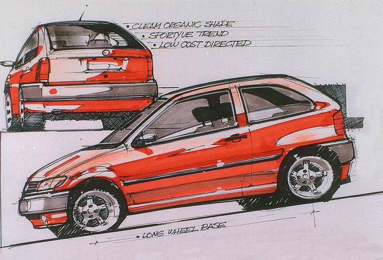 Primeiro esboço do Volkswagen Fox