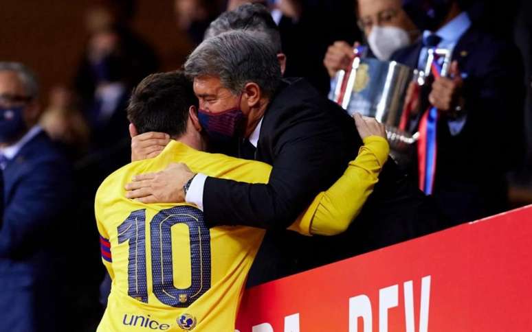 Joan Laporta admitiu se sentir decepcionado com saída de Messi (Foto: German Parga / Barcelona)