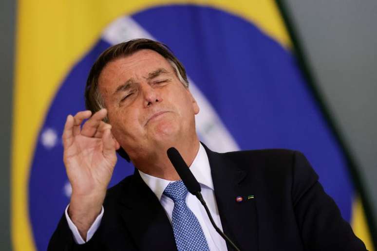 Presidente Jair Bolsonaro durante cerimônia no Palácio do Planalto
07/10/2021
REUTERS/Ueslei Marcelino