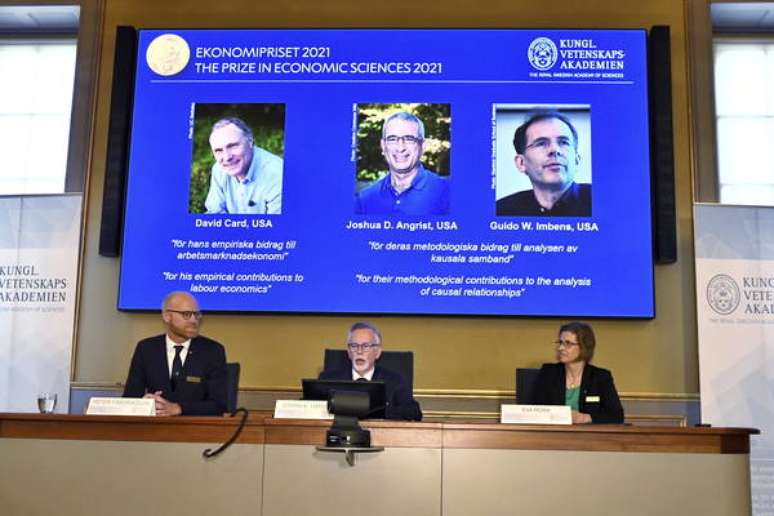 Anúncio dos vencedores do Prêmio Nobel de Economia em 2021