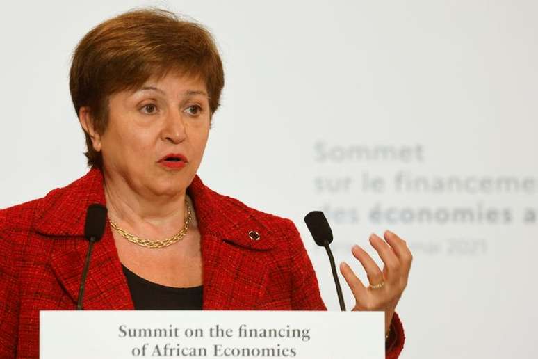 Chefe do Fundo Monetário Internacional, Kristalina Georgieva
18/05/2021. 
Ludovic Marin/Pool via REUTERS