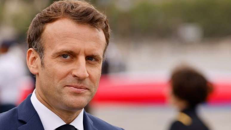 O presidente da França, Emmanuel Macron, lidera as pesquisas para a reeleição