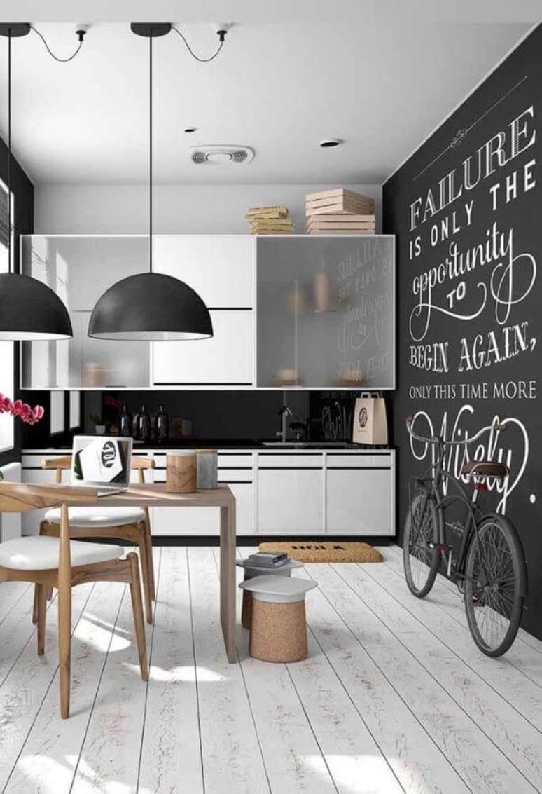 34. Casa moderna com lettering na parede &ndash; Foto Decor Facil