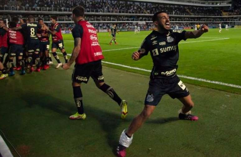 Camacho comemora o gol da vitória do Santos sobre o Grêmio na Vila (Foto: Ivan Storti/ Santos FC)