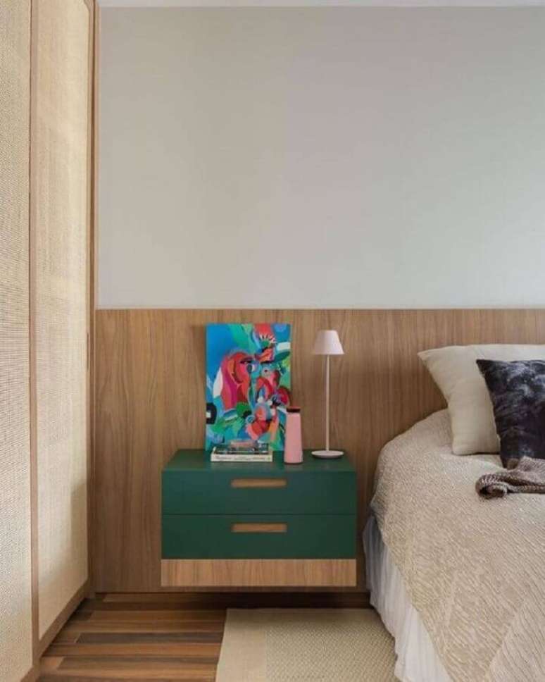 53. Gaveteiro para quarto decorado com móveis planejados – Foto: Duda Senna