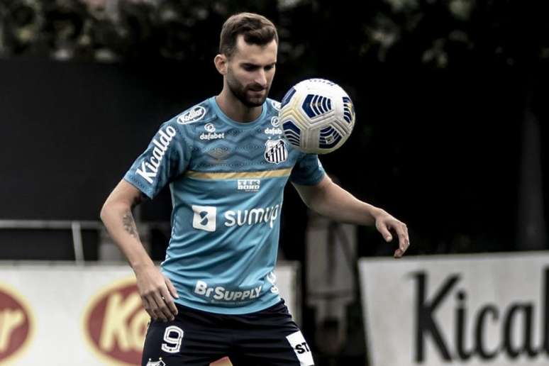 Baptistão foi contratado no final do mês de agosto e ainda não marcou pelo Peixe (Foto: Ivan Storti/Santos FC)