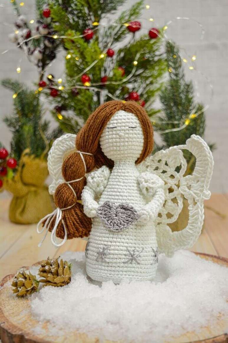 5. Decoração com anjo natalino amigurumi – Foto: Circulo