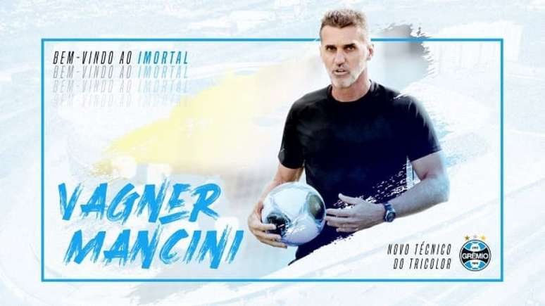 Anúncio oficial da chegada de Vagner Mancini (Divulgação/Grêmio)