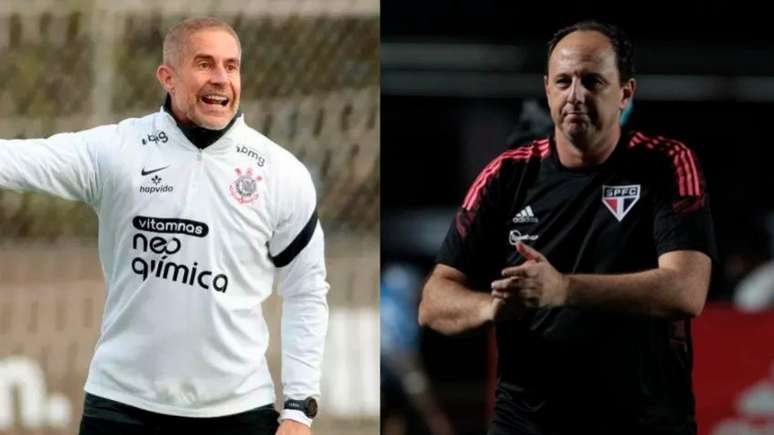 Em clássico no Morumbi, Sylvinho e Rogério Ceni se enfrentarão pela primeira vez como técnicos (Montagem LANCE!)