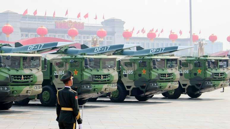 China mostrou mísseis hipersônicos em uma parada militar neste ano
