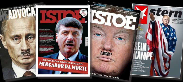 Putin, Bolsonaro e Trump associados a Hitler: recurso iconográfico manjado, mas sempre impactante