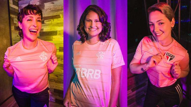 Internacional, Flamengo e São Paulo lançaram camisas inspiradas no movimento 'Outubro Rosa'.