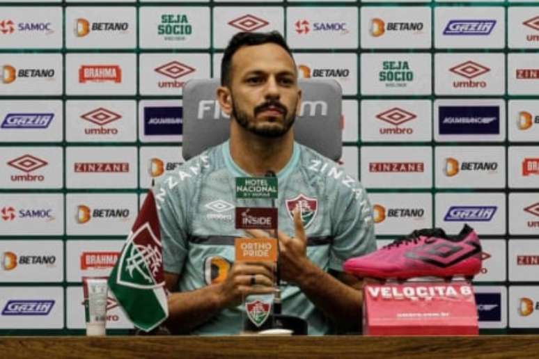 Yago Felipe, durante entrevista coletiva no CT Carlos Castilho (Foto: Lucas Merçon/Fluminense FC)