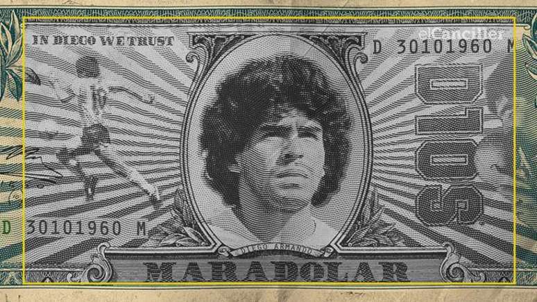 Maradólar, a moeda em homenagem a Diego Armando Maradona (Foto: Reprodução)