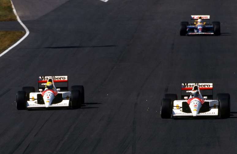 Ayrton Senna (#1) confirmou o tri da Fórmula 1 no GP do Japão de 1991 (