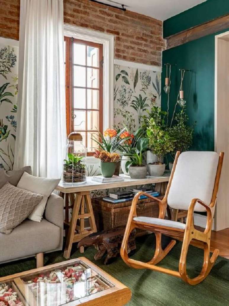 10. Modelos de cadeiras de balan&ccedil;o para decora&ccedil;&atilde;o de sala simples &ndash; Foto: Design do Bom Winnie Bastian