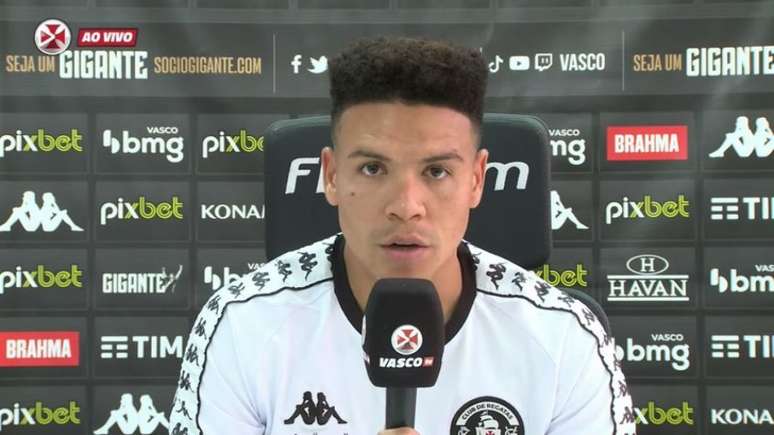 Marquinhos Gabriel projetou o duelo do Vasco contra o Náutico, domingo, às 16h, em Recife (Reprodução/VascoTV)