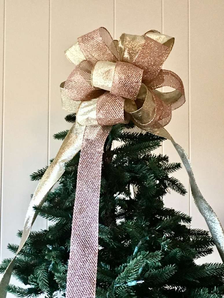 42. Laços para árvore de natal na cor rose gold – Foto Etsy