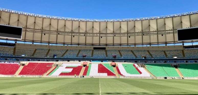 Mosaico do Fluminense ocupa a leste inferior do Maracanã (Foto: Divulgação/Fluminense)