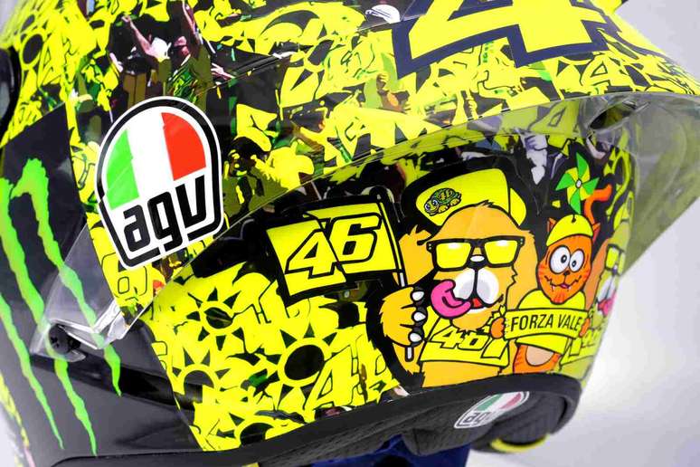 O capacete de Valentino Rossi para o GP da Em&iacute;lia-Romanha 
