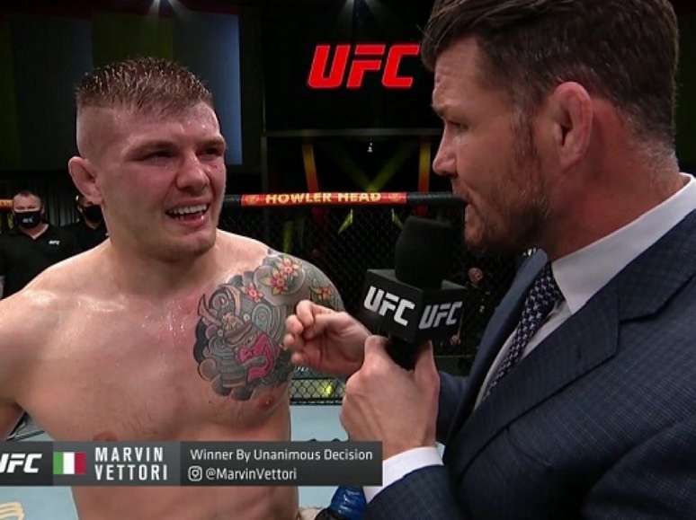 Marvin Vettori superou Paulo Borrachinha na luta principal do UFC Vegas 41 (Foto: Reprodução/UFC)