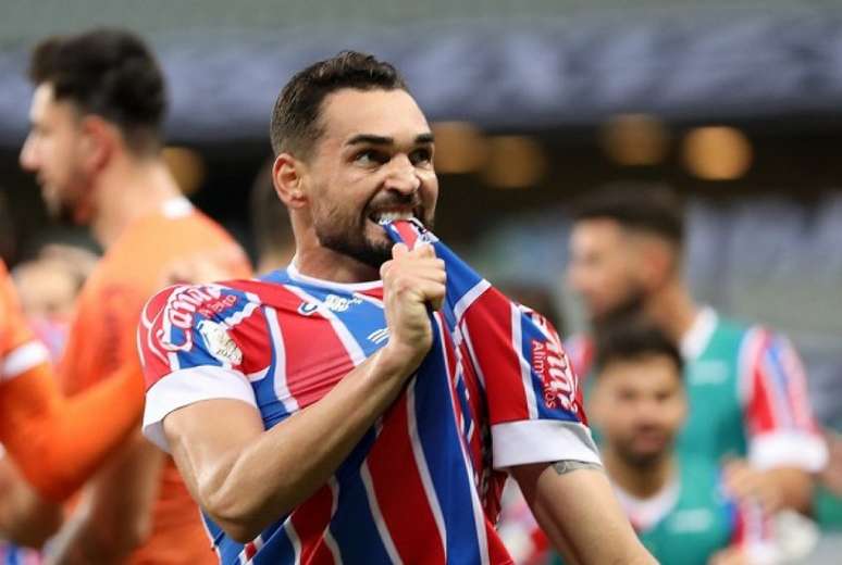 Gilberto já marcou 79 gols com a camisa do Bahia somando todas as competições (Felipe Oliveira/ Bahia)