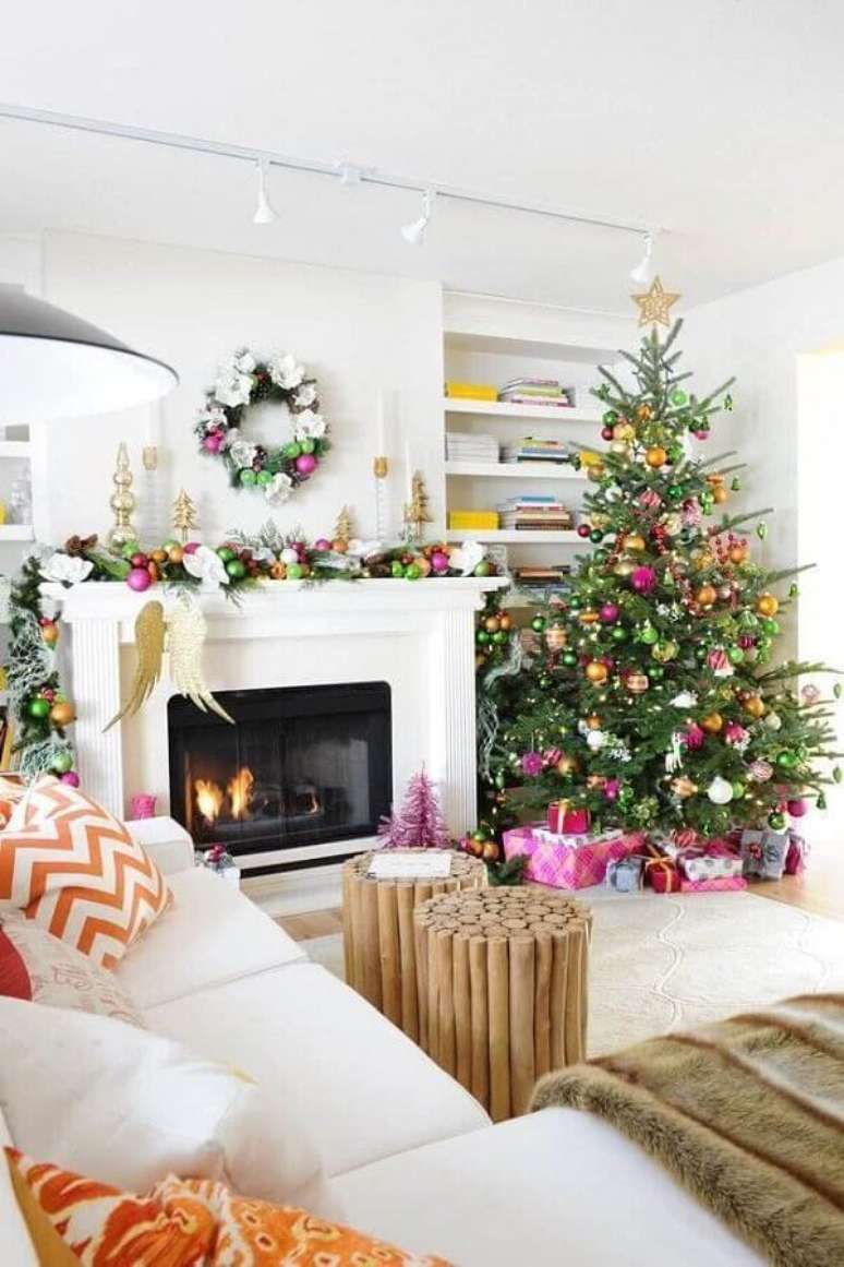 Árvore De Natal Decorada Dourada 60cm - Art Home Decoração