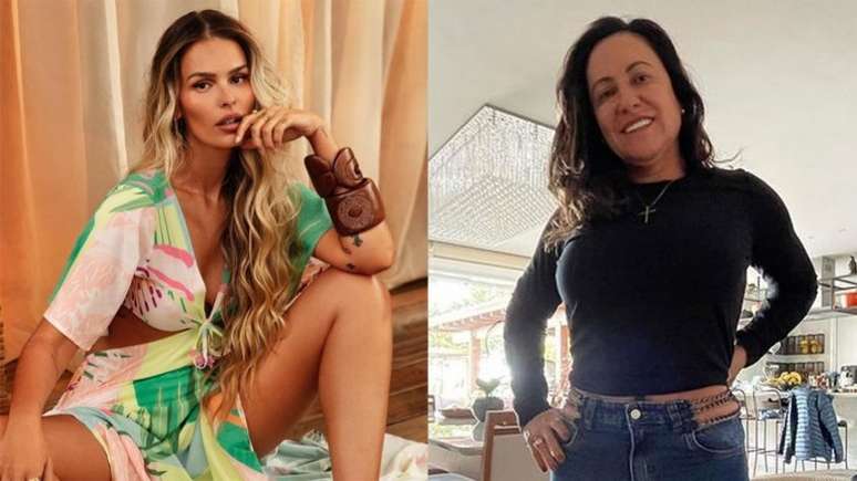 Yasmin e a sogra, Simone, vivem em 'briga' pública pelas redes sociais (Foto: Montagem LANCE!)