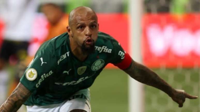 Felipe Melo celebra gol que decidiu a vitória do Palmeiras sobre o Sport (Foto: Cesar Greco)