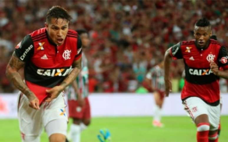 Paolo Guerrero na final do Carioca de 2017 (Foto: Gilvan de Souza/Flamengo)