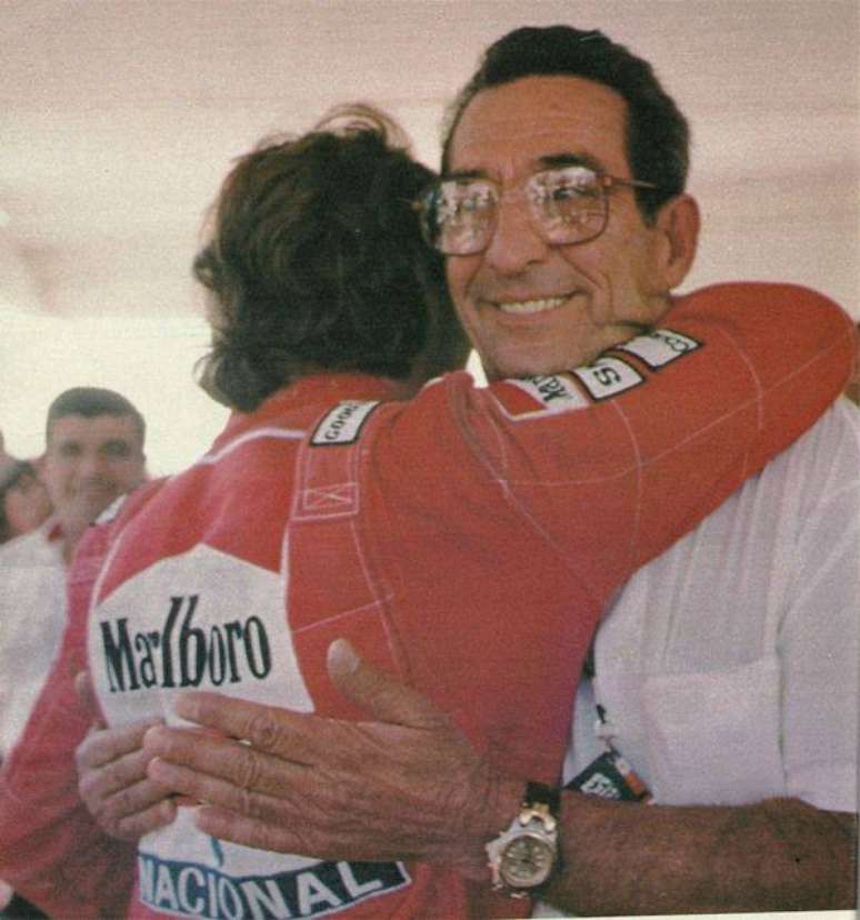 Ayrton Senna e seu pai, Milton da Silva, juntos 