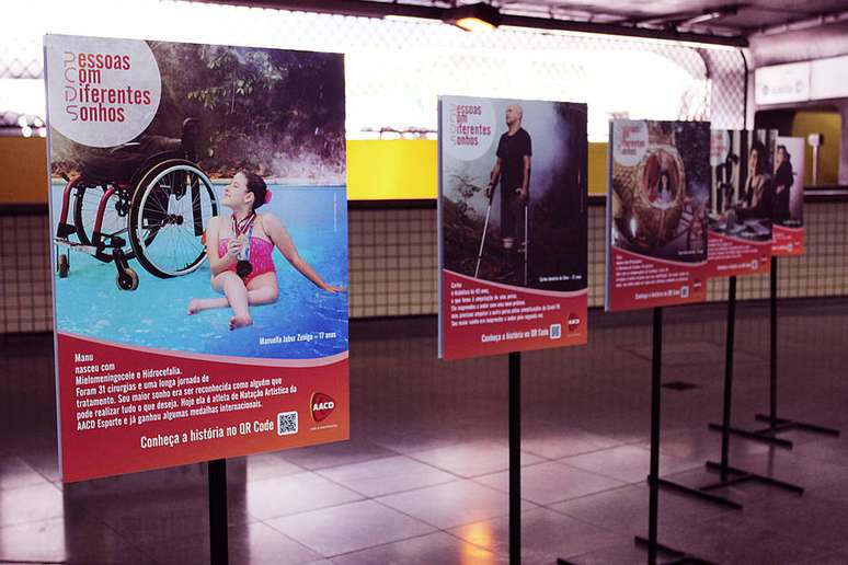 Passageiros das estações República, Paraíso e Santa Cruz do metrô poderão conferir a mostra 'PCDS – Pessoas com Diferentes Sonhos', promovida pela AACD  