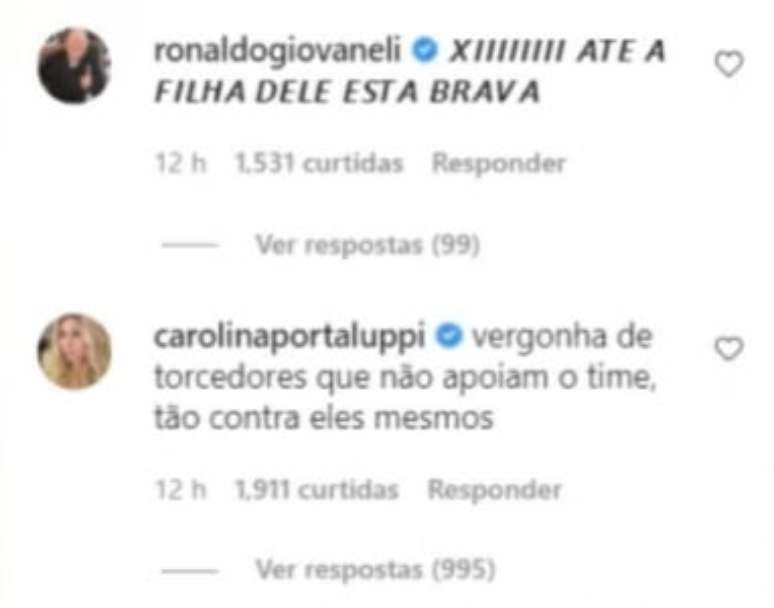 Carol Portaluppi criticou torcedores do Flamengo (Foto: Reprodução/Instagram)
